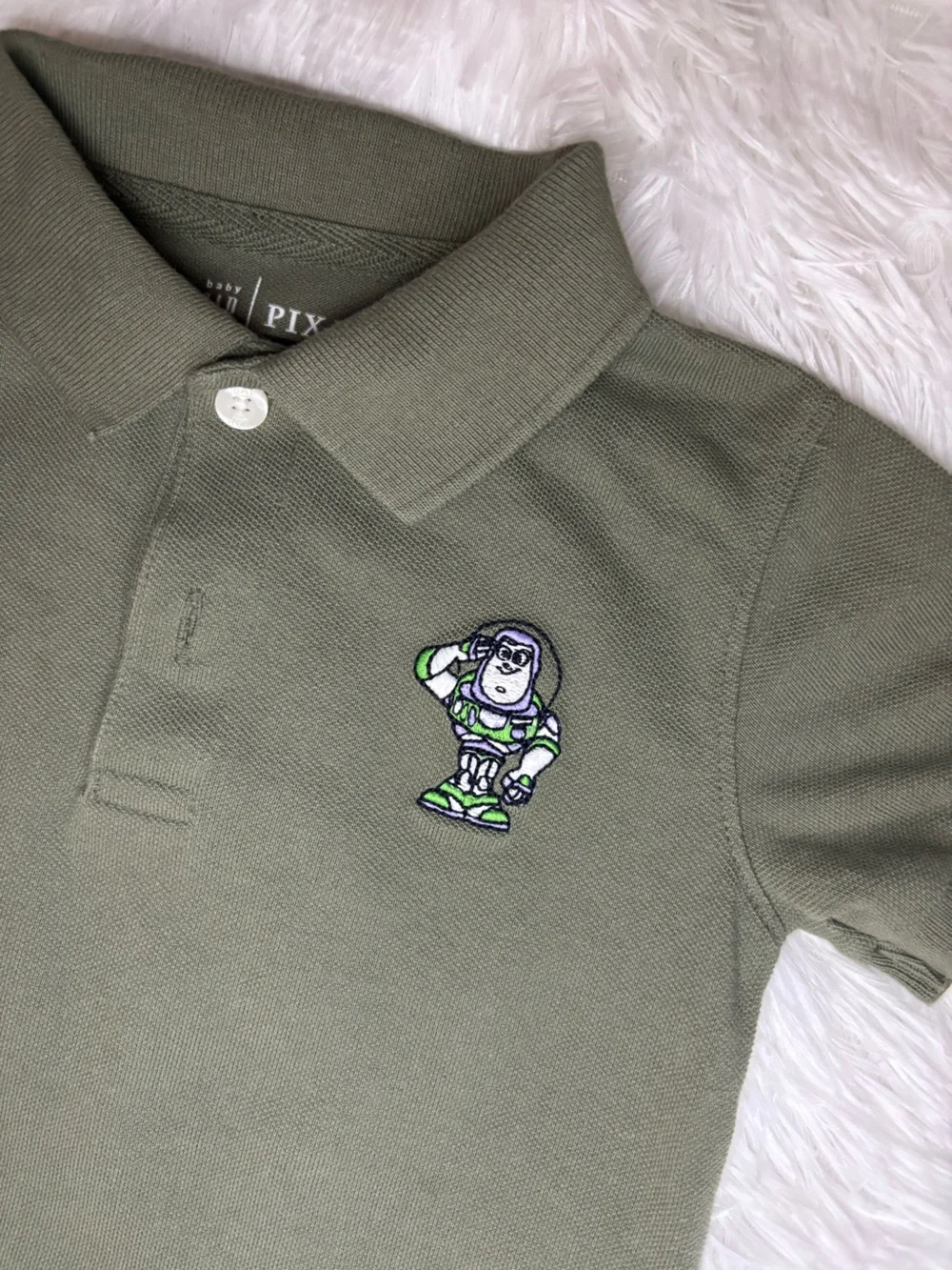 Baby Gap x Pixar Toy Story Buzz Lightyear Olive Green Polo Shirt 18-24 Months